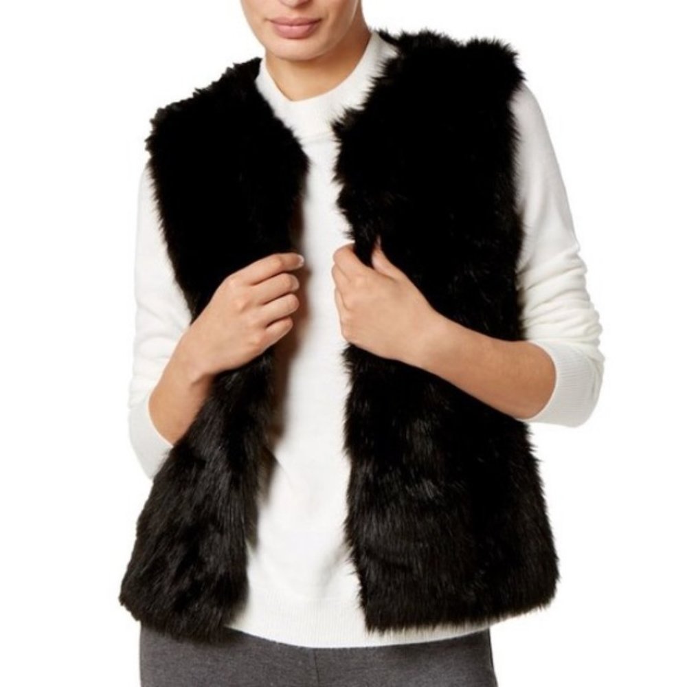 INC International Concepts Knit & Faux Fur Vest